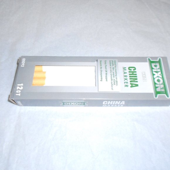 DIXON 12 CT. WHITE CHINA MARKER EASY PEEL OFF WRAPER PENCILS - Picture 3 of 4